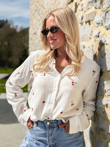 Chemise à motifs Cerise - Blanc/Rouge