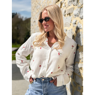 Chemise à motifs Cerise - Blanc/Rouge