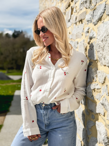 Chemise à motifs Cerise - Blanc/Rouge