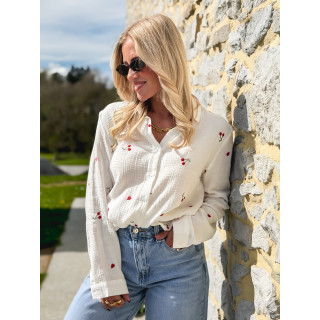 Chemise à motifs Cerise - Blanc/Rouge