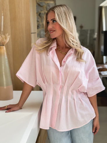 Blouse lignée Léanne - Rose