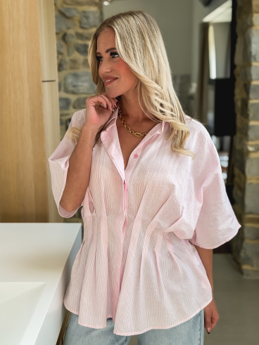 Blouse lignée Léanne - Rose