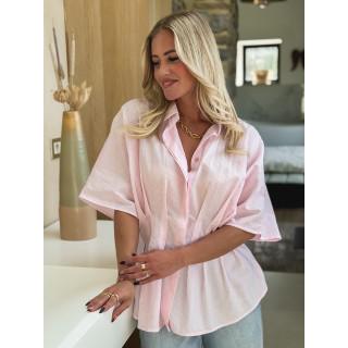 Blouse lignée Léanne - Rose