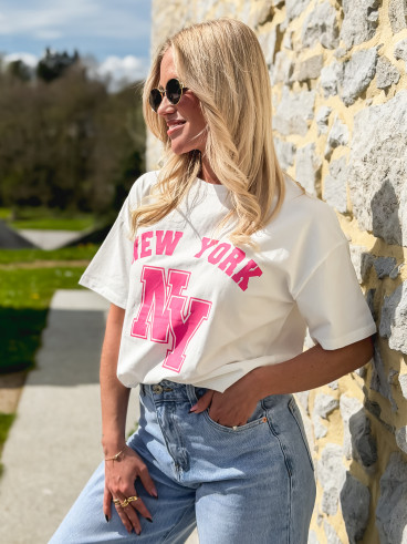 T-shirt "New York" - Blanc