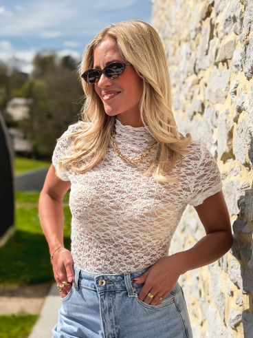 Blouse en dentelle Eloah - Blanc