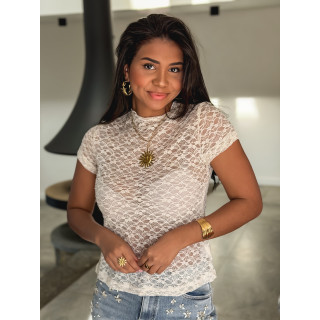 Blouse en dentelle Eloah - Beige