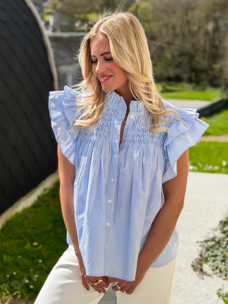 Blouse lignée Calie - Bleu