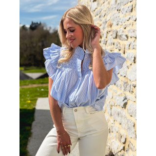 Blouse lignée Calie - Bleu