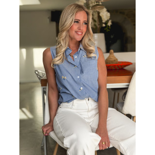 Chemise lignée Marlia - Bleu