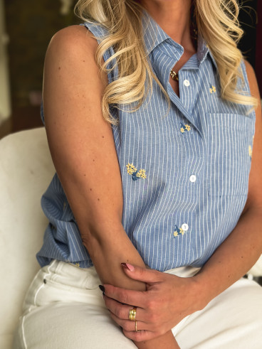 Chemise lignée Marlia - Bleu