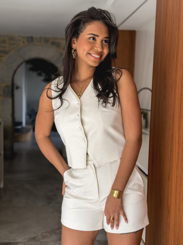 Gilet sans manches Rosie - Ecru