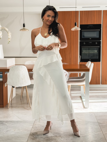 Robe longue Aurélie - Ecru