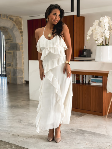 Robe longue Aurélie - Ecru