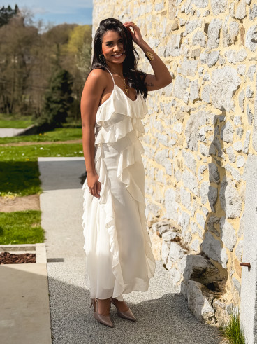 Robe longue Aurélie - Ecru