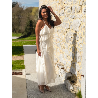 Robe longue Aurélie - Ecru