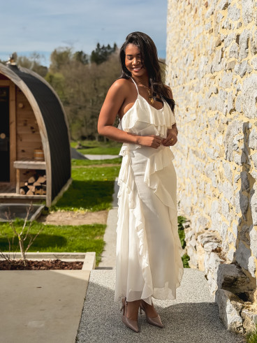 Robe longue Aurélie - Ecru