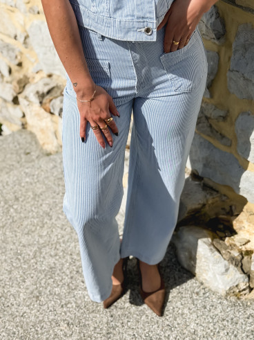 Jeans ligné Louisa - Bleu Jeans ligné Louisa - Bleu