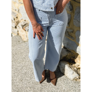 Jeans ligné Louisa - Bleu