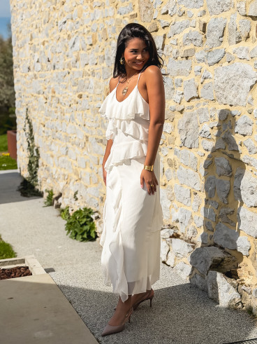 Robe longue Aurélie - Ecru