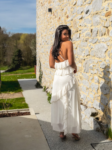 Robe longue Aurélie - Ecru