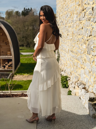 Robe longue Aurélie - Ecru