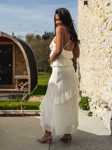 Robe longue Aurélie - Ecru