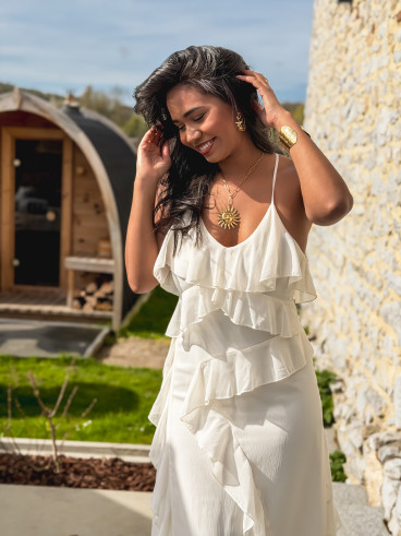 Robe longue Aurélie - Ecru