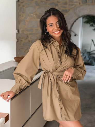 Robe courte Zoa - Taupe