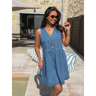 Robe courte en jeans Naëlya - Bleu