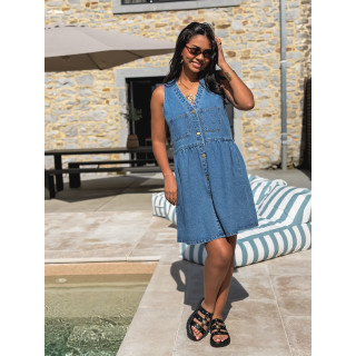 Robe courte en jeans Naëlya - Bleu