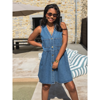 Robe courte en jeans Naëlya - Bleu