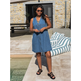 Robe courte en jeans Naëlya - Bleu