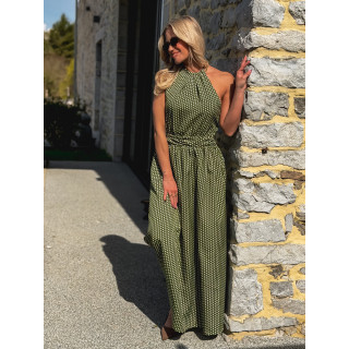 Robe longue à pois Aénore - Vert