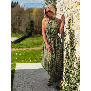 Robe longue à pois Aénore - Vert