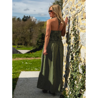 Robe longue à pois Aénore - Vert