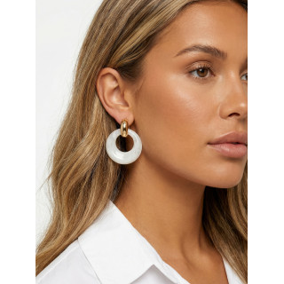 Boucles d'oreilles Solaine - Doré/Nacré