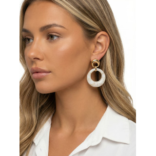 Boucles d'oreilles Vahina - Doré/Beige