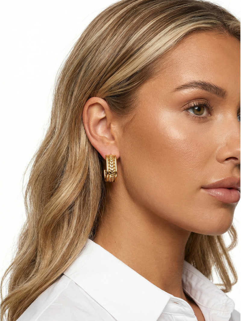 Boucles d'oreilles Rita - Doré