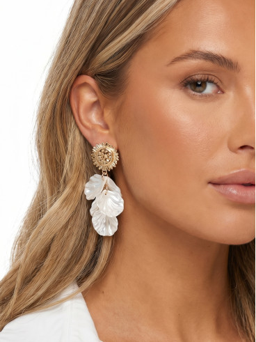 Boucles d'oreilles Nadira - Doré/Nacré