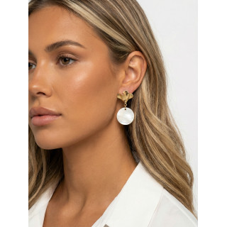 Boucles d'oreilles Halo - Doré/Nacré