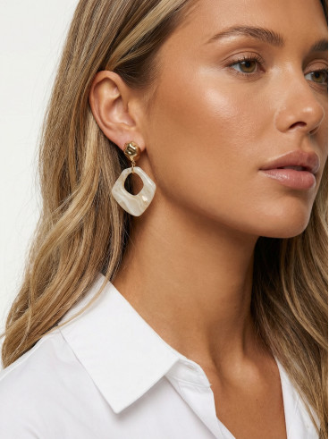 Boucles d'oreilles Alexanne - Doré/Beige