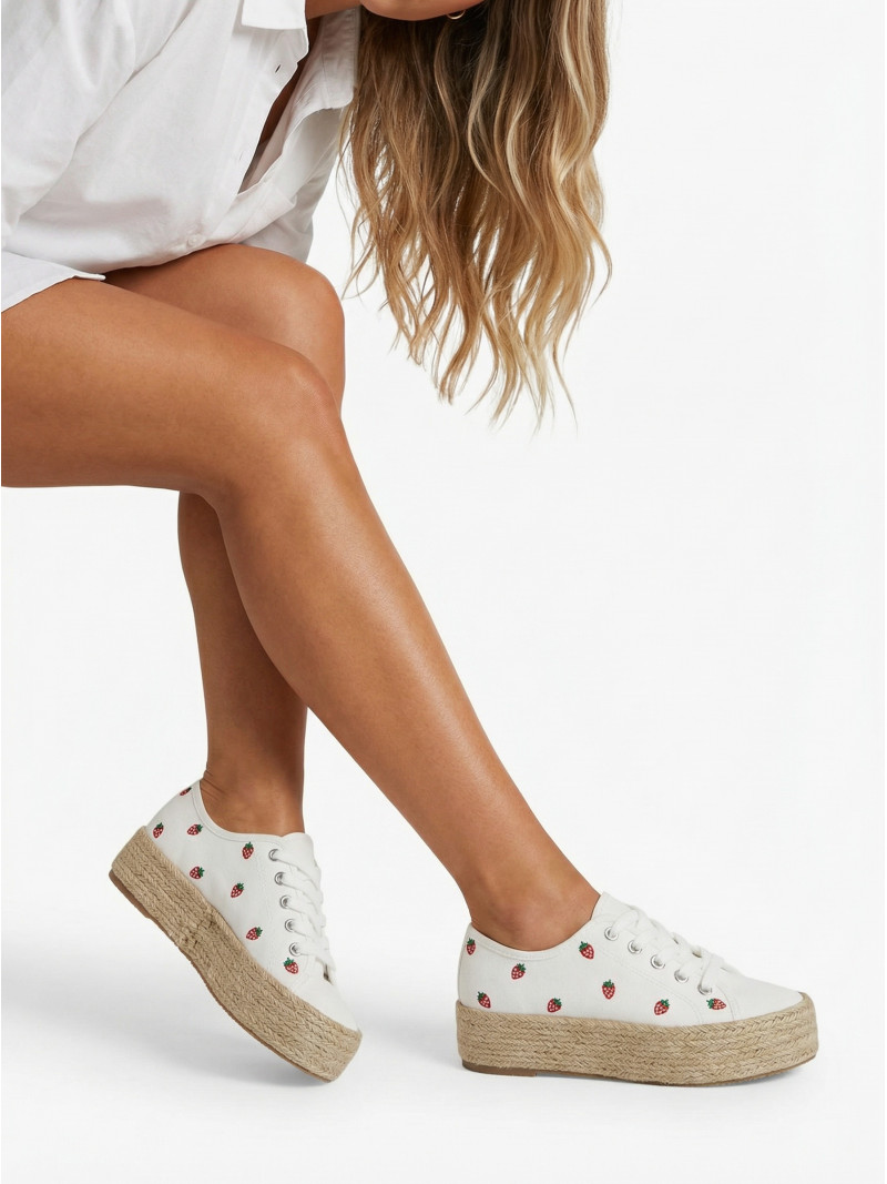 Baskets Fraises - Blanc