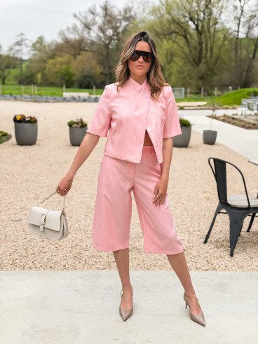 Veste lignée Zélya - Rose