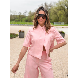 Veste lignée Zélya - Rose