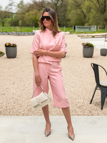 Veste lignée Zélya - Rose Veste lignée Zélya - Rose