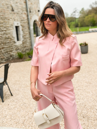 Veste lignée Zélya - Rose Veste lignée Zélya - Rose
