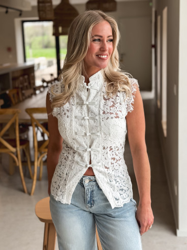 Blouse en dentelle Taylee - Blanc