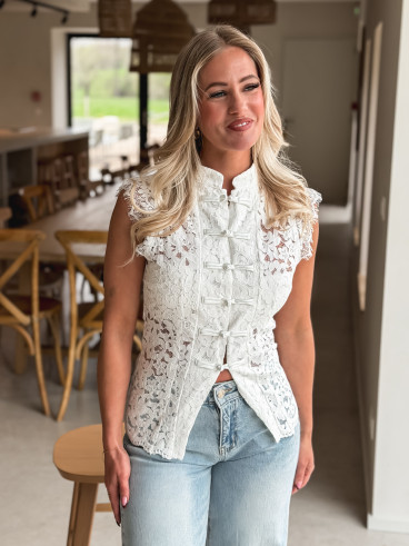 Blouse en dentelle Taylee - Blanc Blouse en dentelle Taylee - Blanc