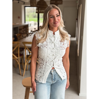 Blouse en dentelle Taylee - Blanc