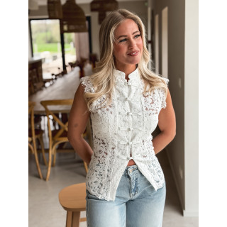 Blouse en dentelle Taylee - Blanc